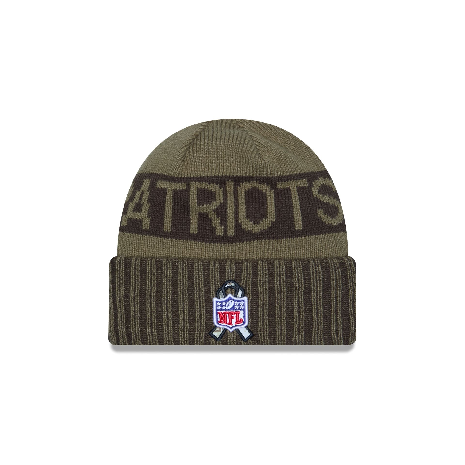 New England Patriots 2025 Salute to Service Cuff Knit Hat - Image 4