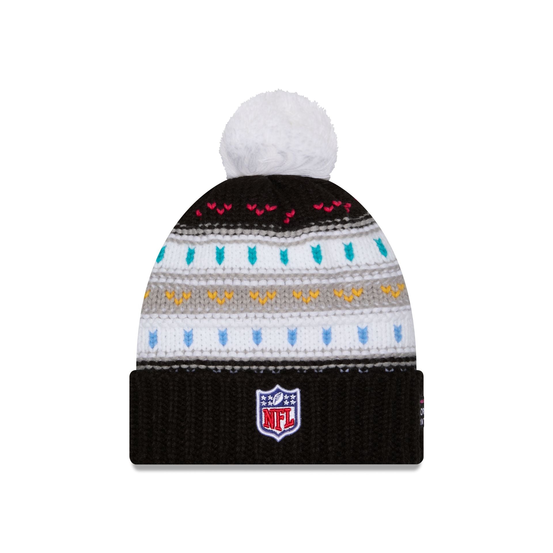 New York Giants 2025 Crucial Catch Women's Pom Knit Hat - Image 4