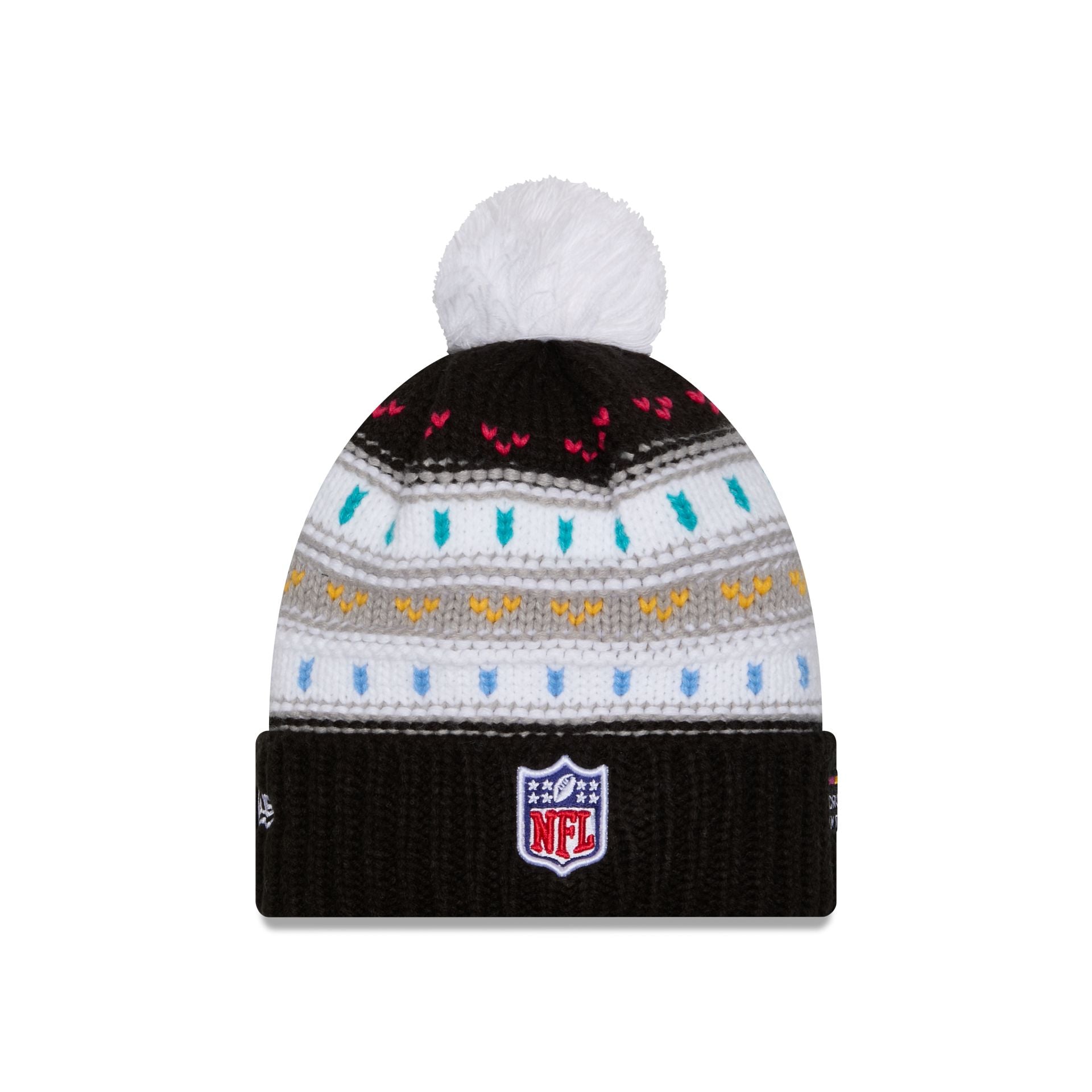 Miami Dolphins 2025 Crucial Catch Women's Pom Knit Hat - Image 4