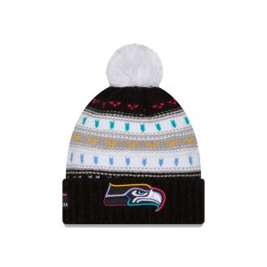 Seattle Seahawks 2025 Crucial Catch Women's Pom Knit Hat