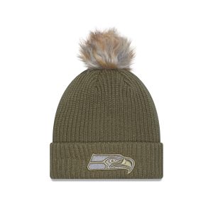 Seattle Seahawks 2025 Salute to Service Women's Pom Knit Hat