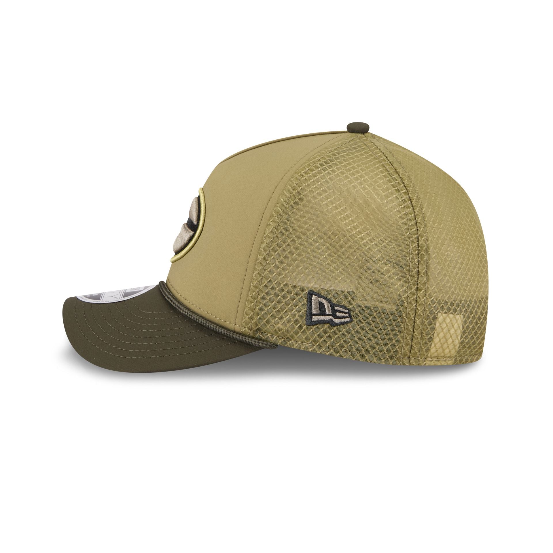 Green Bay Packers 2025 Salute to Service 9FORTY M-Crown A-Frame Trucker Hat - Image 5