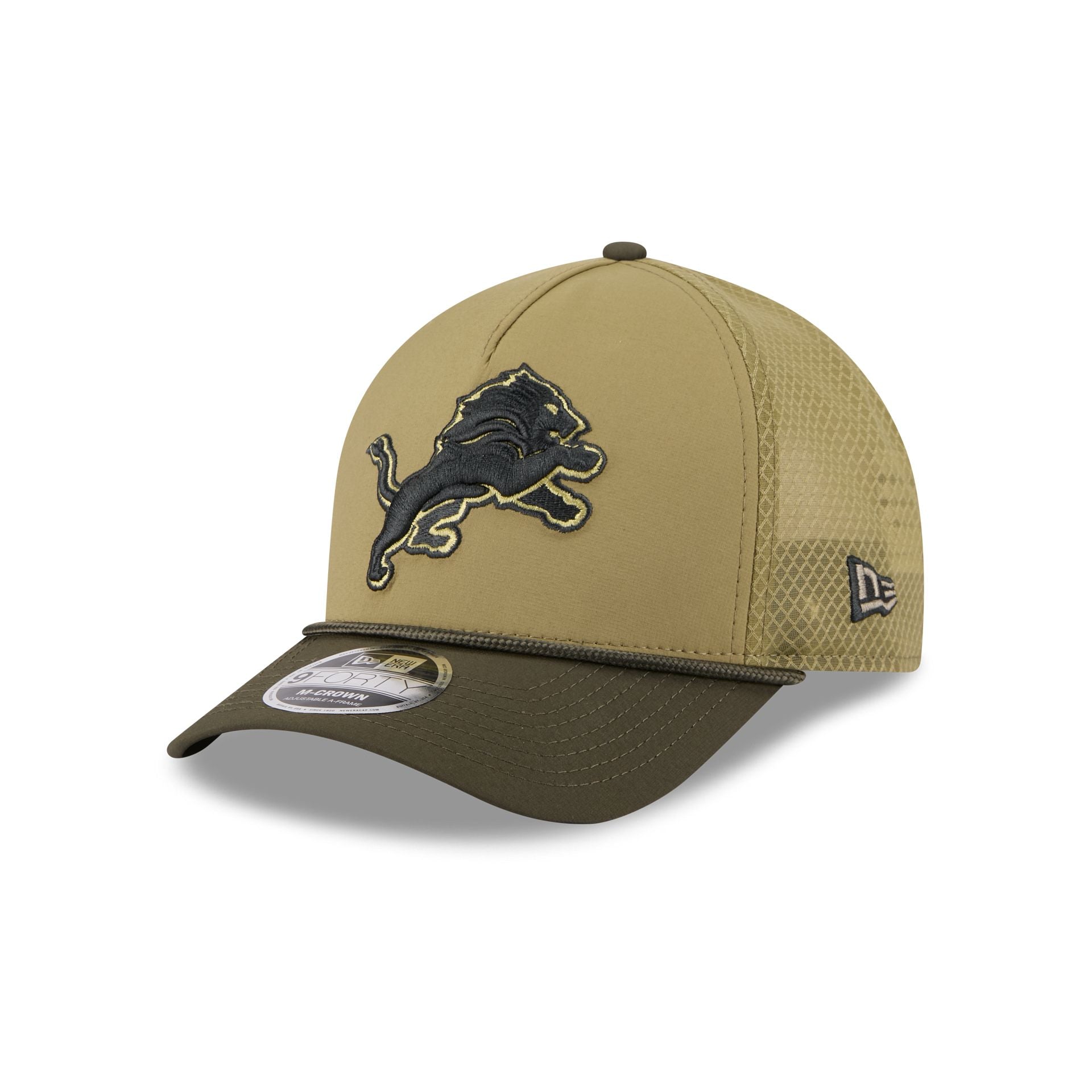 Detroit Lions 2025 Salute to Service 9FORTY M-Crown A-Frame Trucker Hat - Image 3