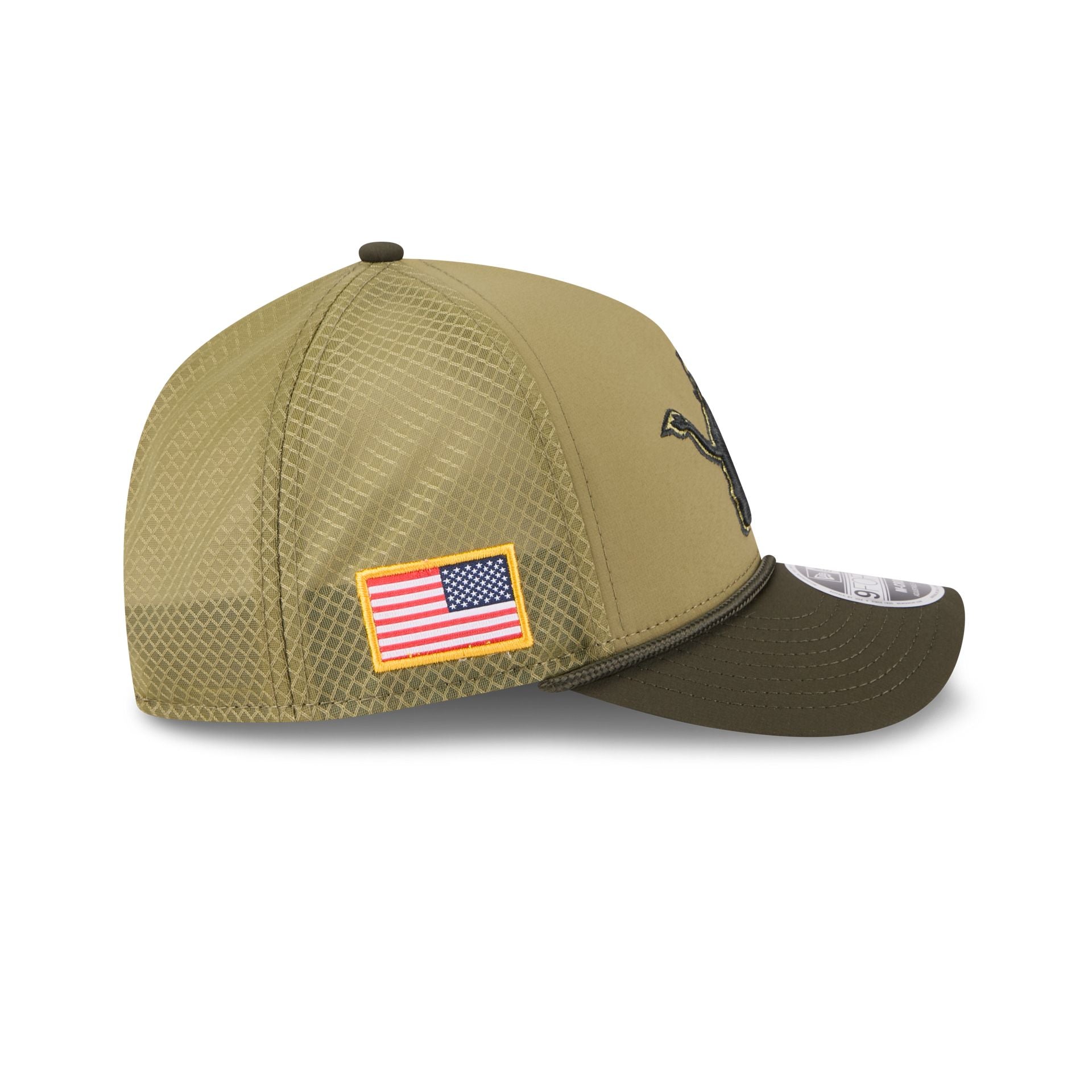 Detroit Lions 2025 Salute to Service 9FORTY M-Crown A-Frame Trucker Hat - Image 4