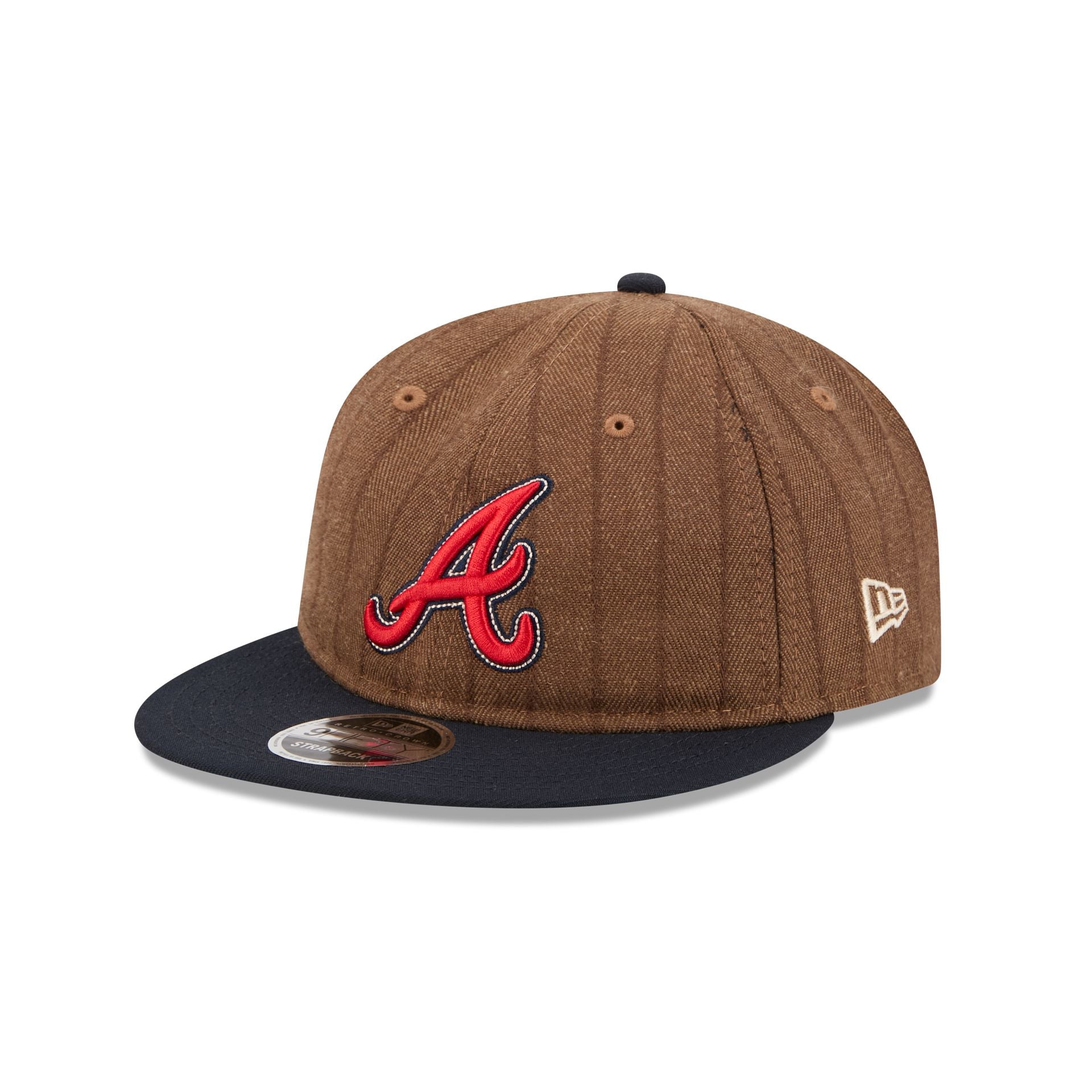 Atlanta Braves Three Looms Wool Pinstripe Retro Crown 9FIFTY Adjustable Hat - Image 3