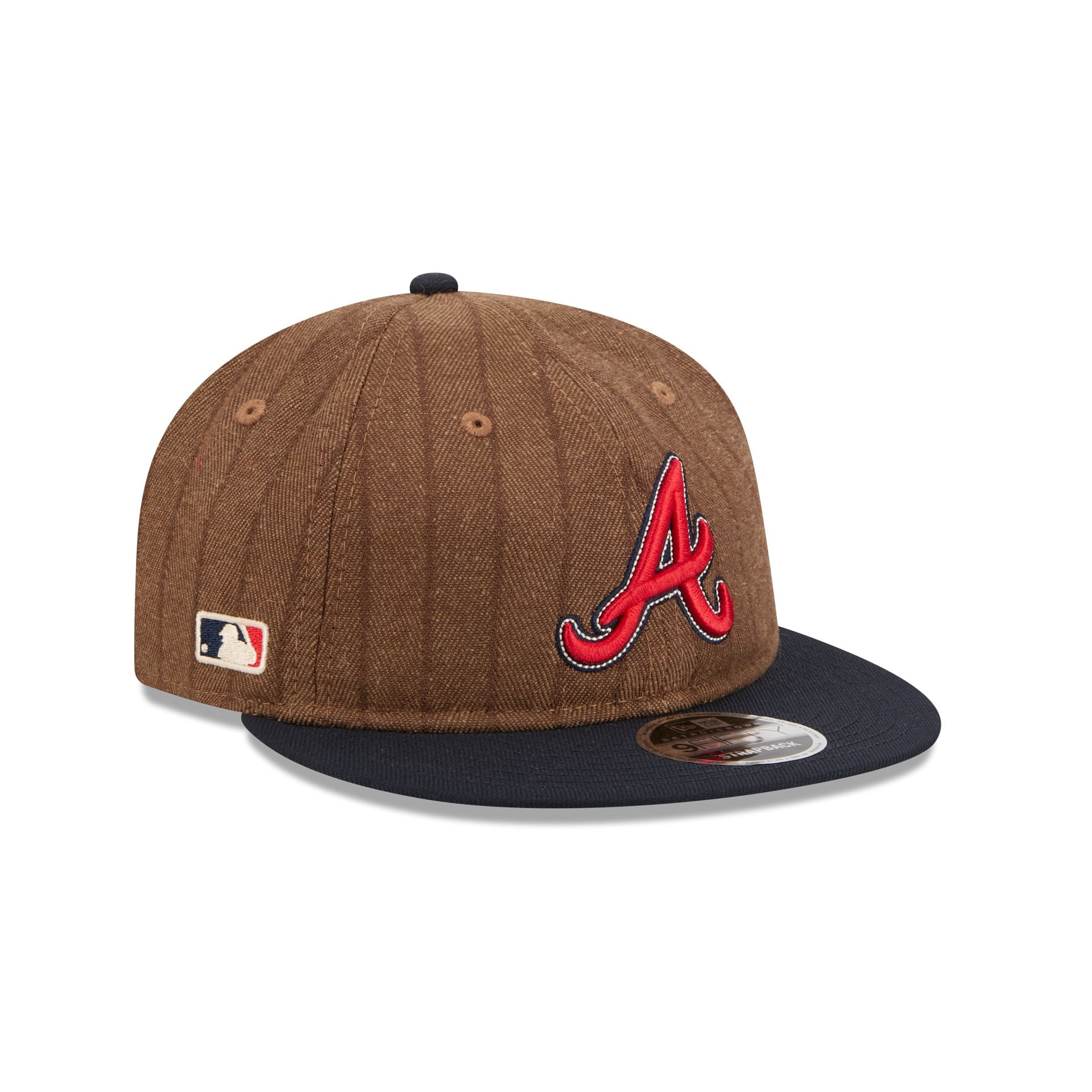 Atlanta Braves Three Looms Wool Pinstripe Retro Crown 9FIFTY Adjustable Hat