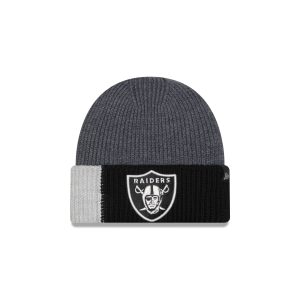 Las Vegas Raiders Merino Wool Color Block Cuff Knit Hat