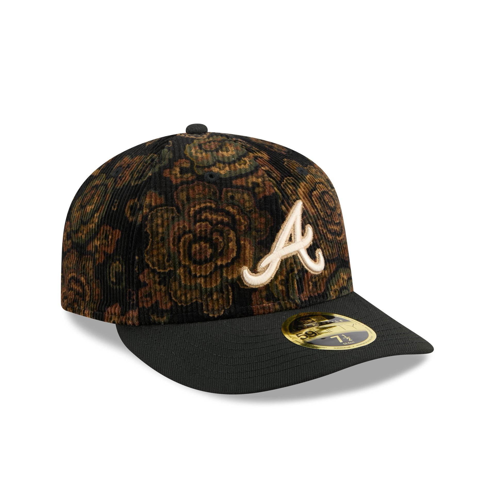 Atlanta Braves Three Looms Floral Cord Low Profile 59FIFTY Fitted Hat - Image 3