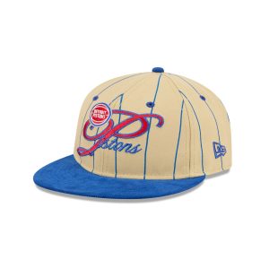 Detroit Pistons Pinstripe Script Retro Crown 9FIFTY Adjustable Hat