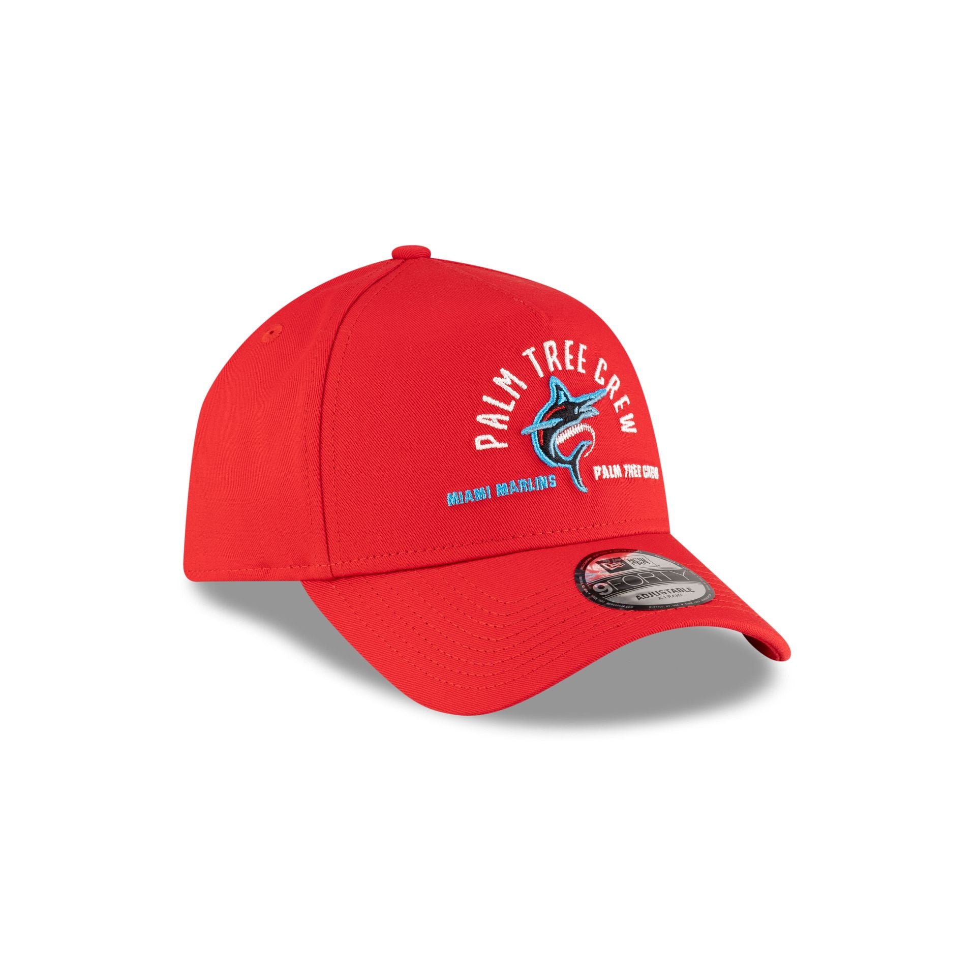 Palm Tree Crew x Miami Marlins Red 9FORTY A-Frame Snapback Hat - Image 3