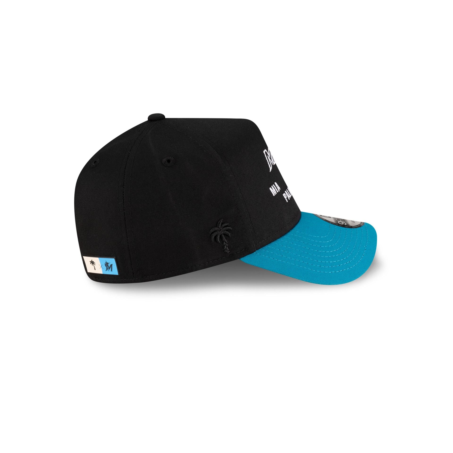 Palm Tree Crew x Miami Marlins Black 9FORTY A-Frame Snapback Hat - Image 4