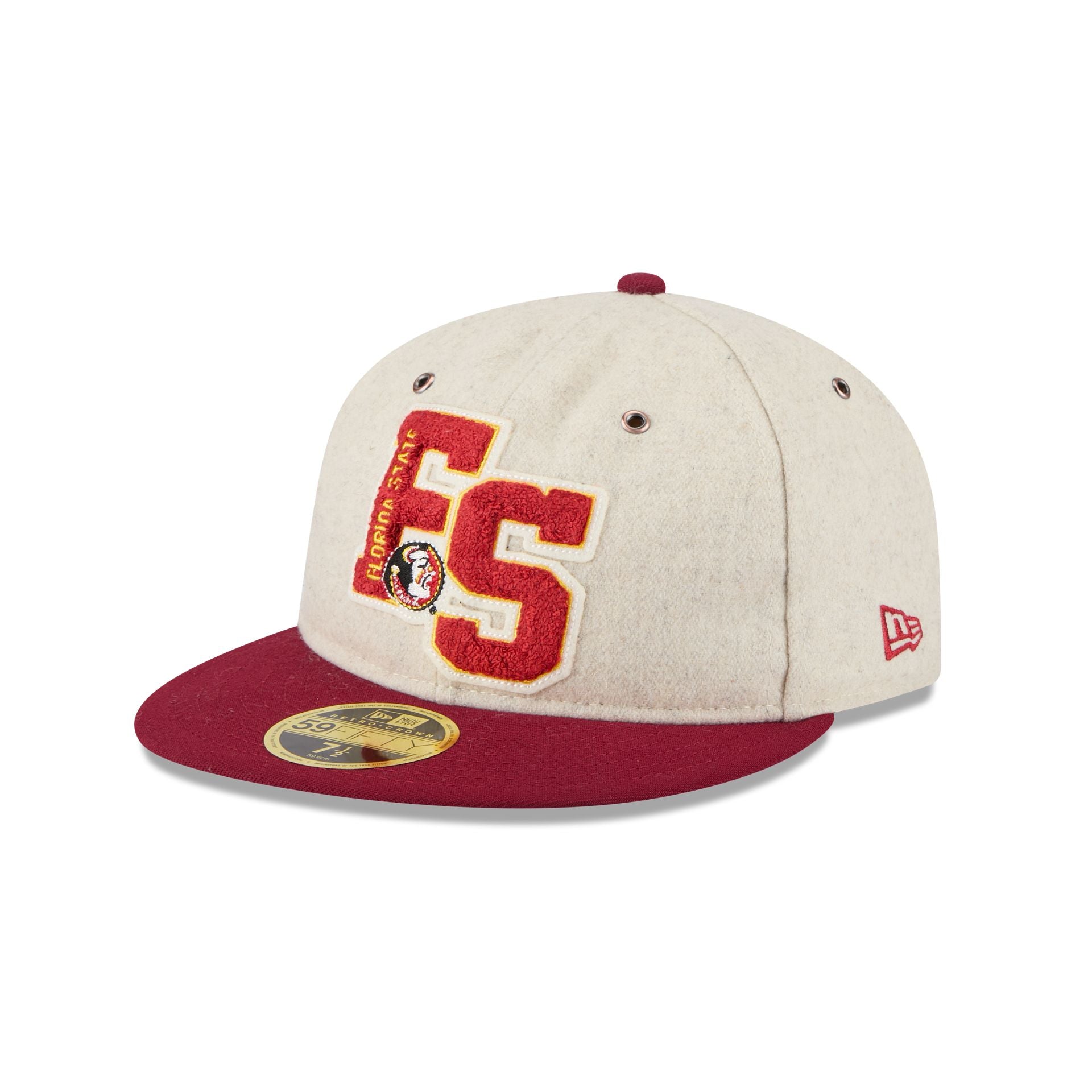 Florida State Seminoles College Vault Wool Letterman Retro Crown 59FIFTY Fitted Hat