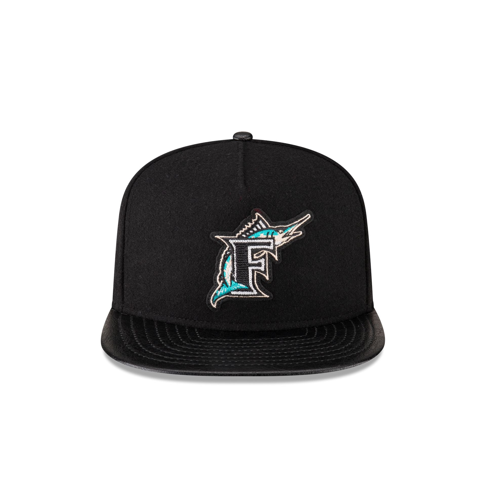 Miami Marlins Wool Letterman 9FIFTY A-Frame Snapback Hat - Image 2