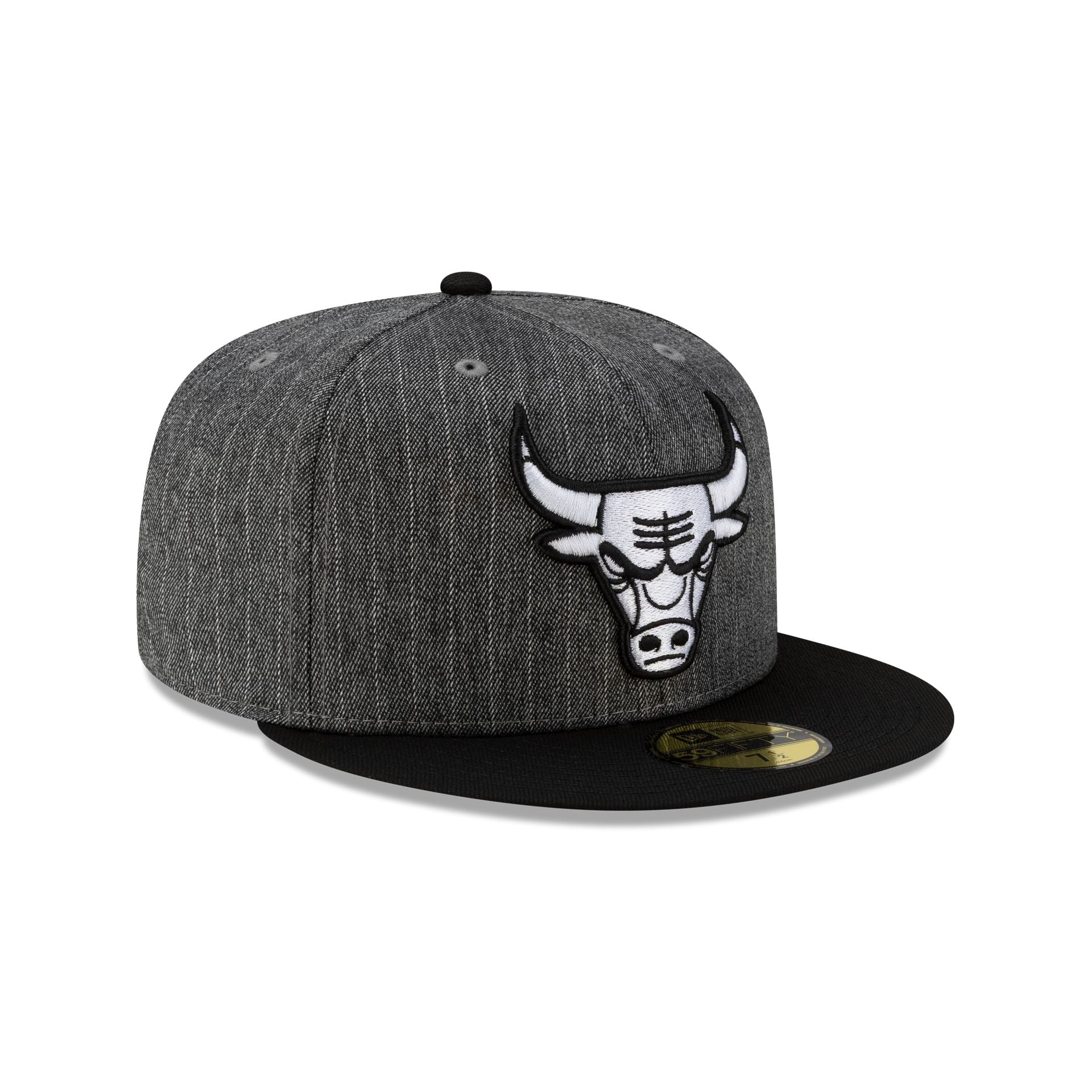Just Caps Black Pinstripe Chicago Bulls 59FIFTY Fitted Hat - Image 3