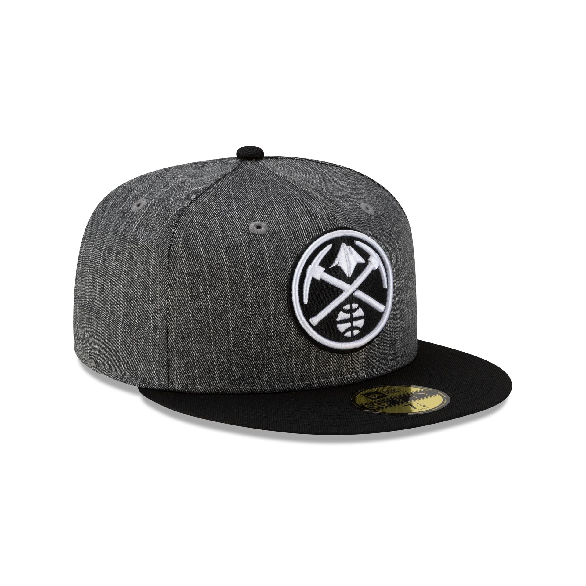Just Caps Black Pinstripe Denver Nuggets 59FIFTY Fitted Hat - Image 3
