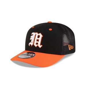 New Era x adidas Miami Hurricanes Black 9SEVENTY Trucker Hat