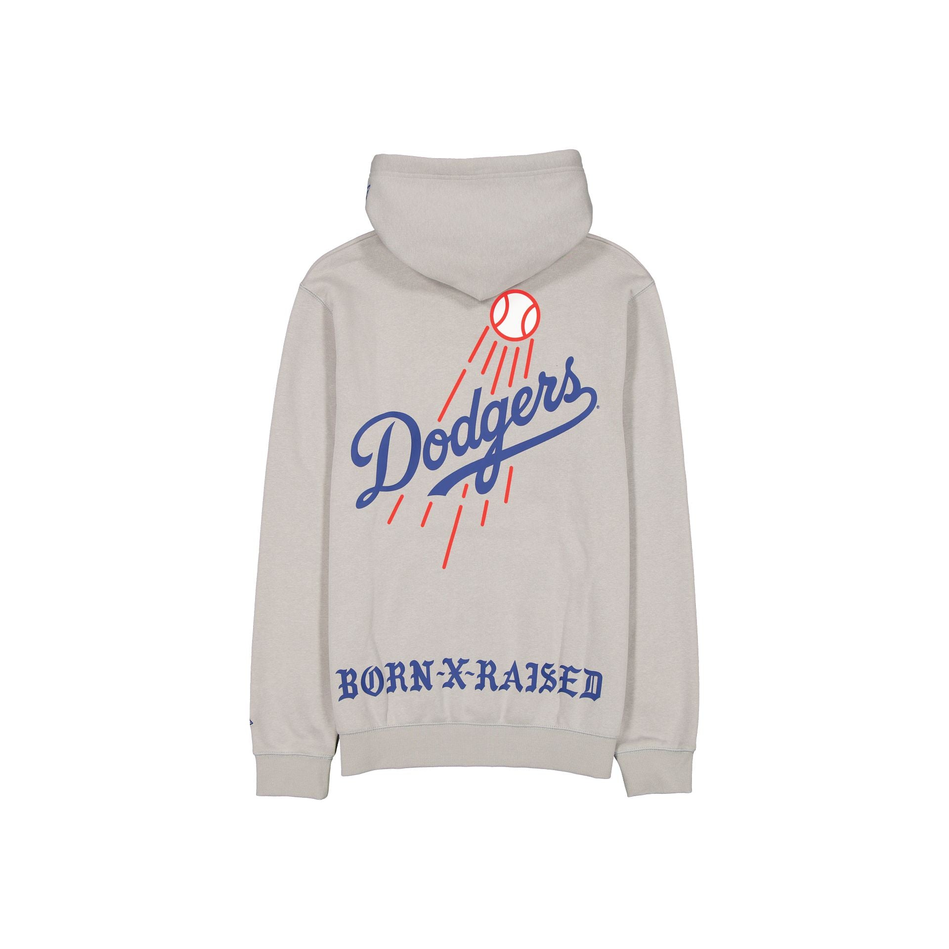 Born x Raised x Los Angeles Dodgers Fly Ball Gray Hoodie - Image 2