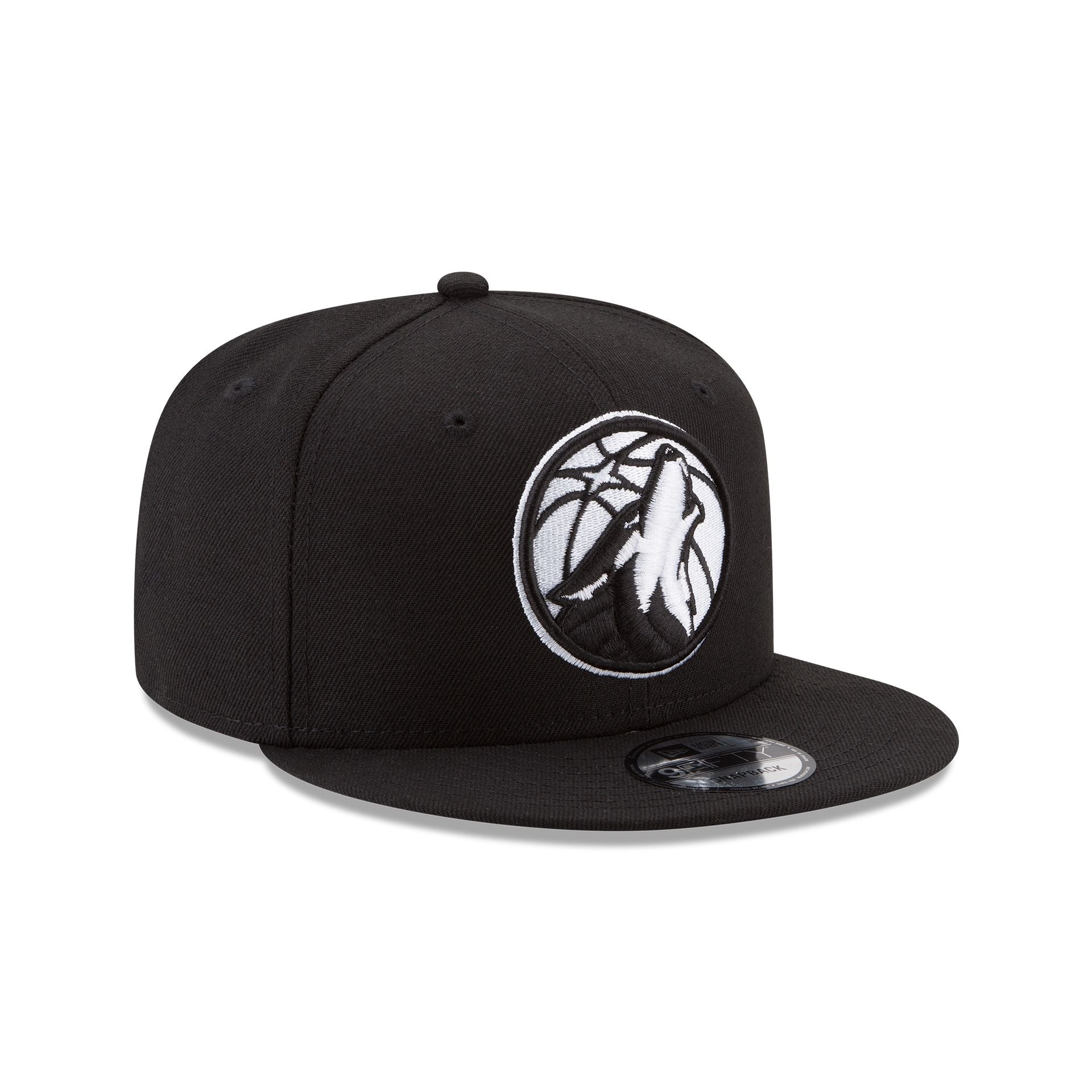 Minnesota Timberwolves Basic Black & White 9FIFTY Snapback Hat - Image 3