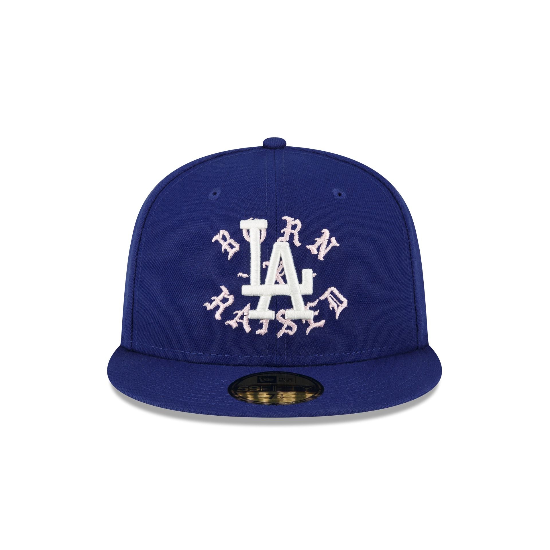 Born X Raised x Los Angeles Dodgers Royal and Pink 59FIFTY Fitted Hat - Image 2