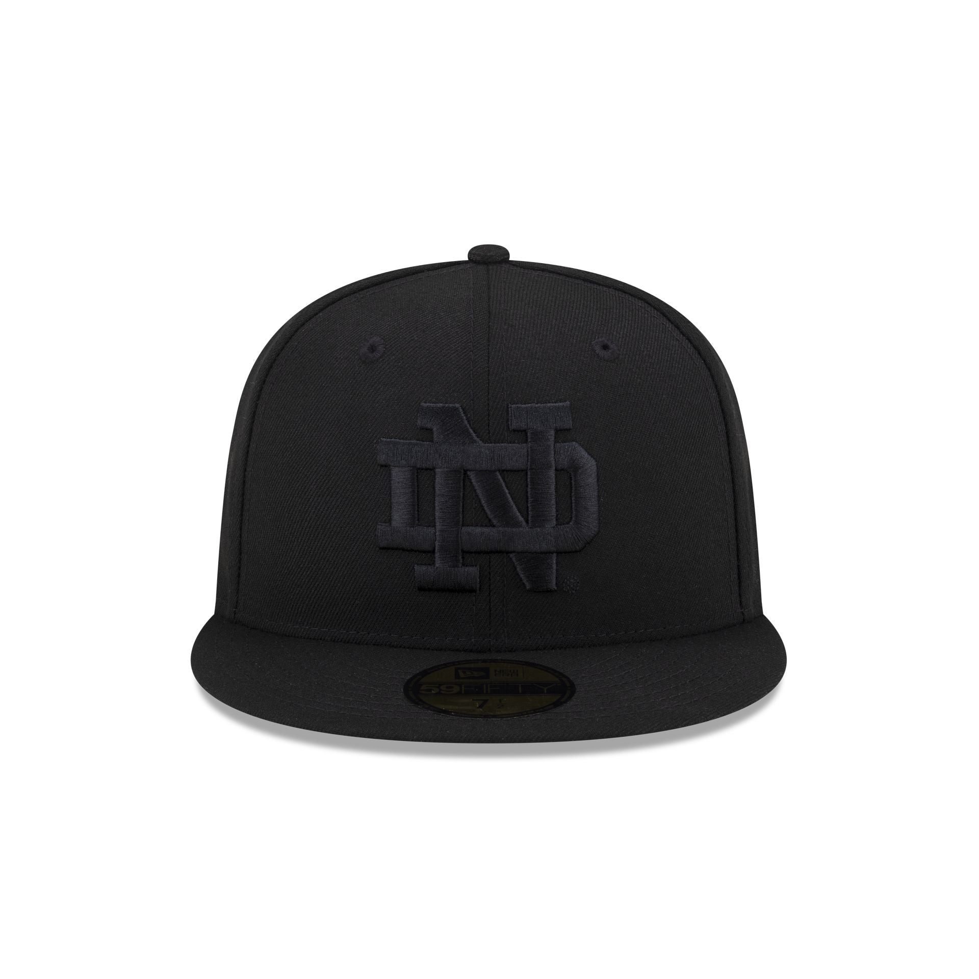Notre Dame Fighting Irish Black on Black 59FIFTY Fitted Hat - Image 2