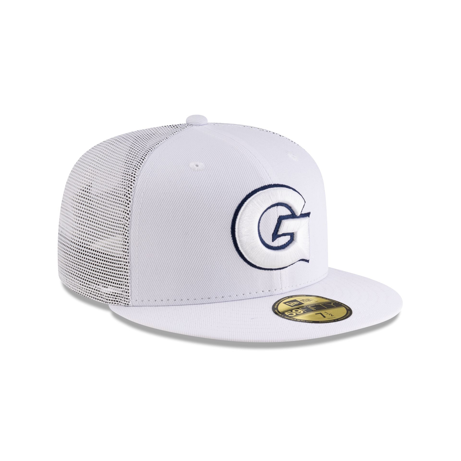 Georgetown Hoyas White 59FIFTY Fitted Trucker Hat - Image 3