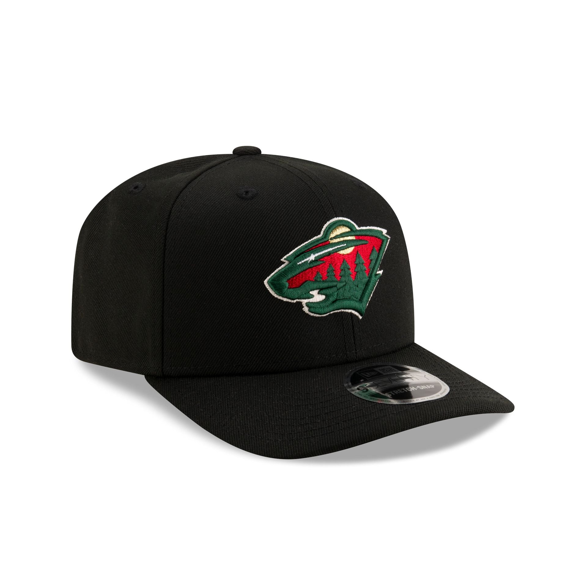 Minnesota Wild Black 9SEVENTY Stretch-Snap Hat - Image 3