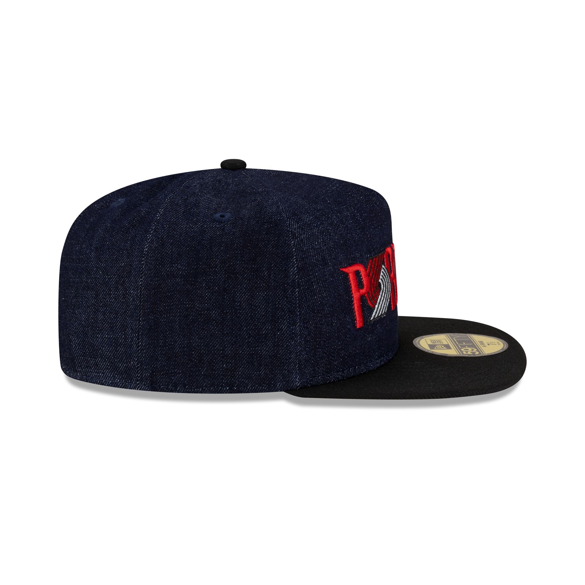 Portland Trail Blazers Navy Denim 59FIFTY A-Frame Fitted Hat - Image 5