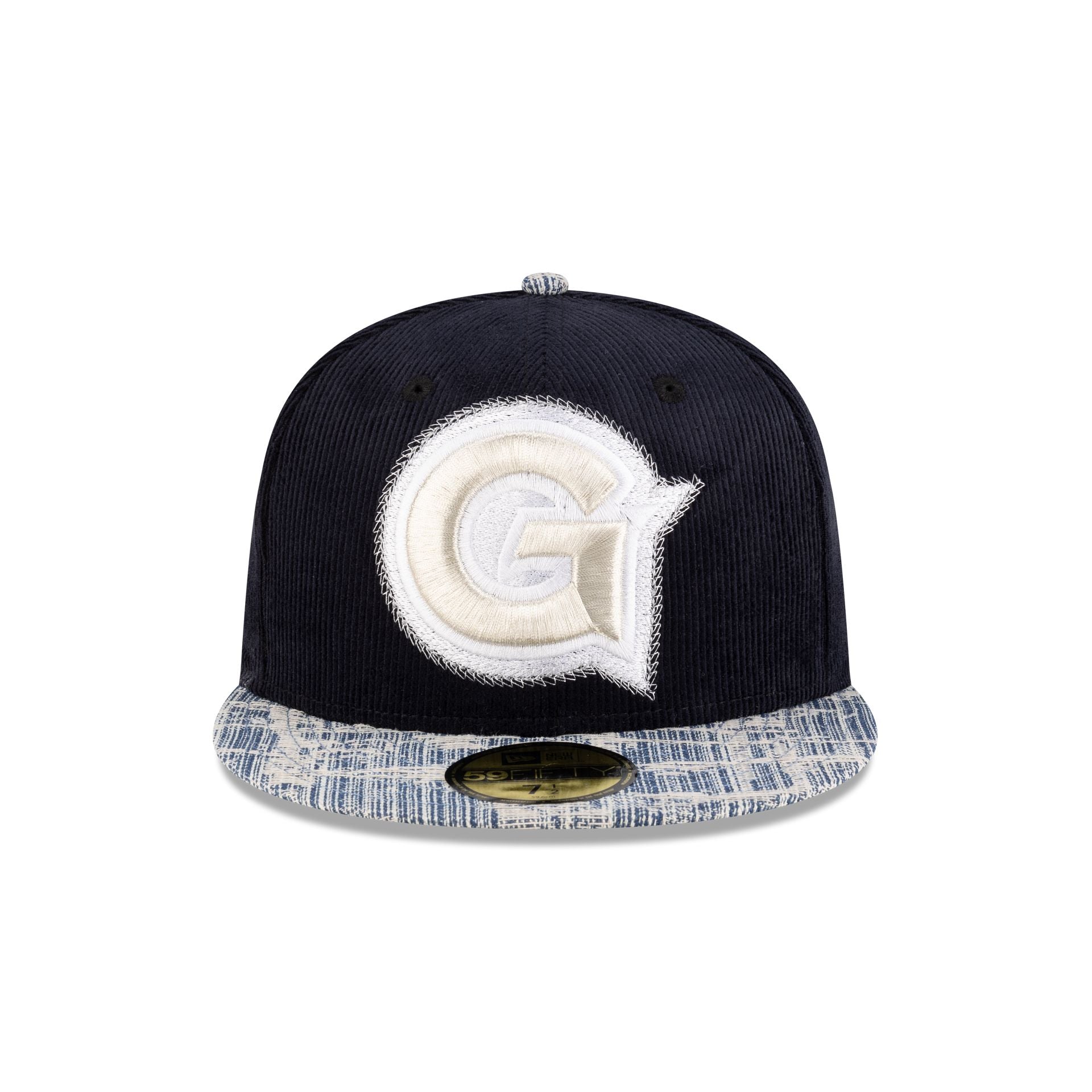 Georgetown Hoyas Navy Cord Denim 59FIFTY Fitted Hat - Image 2