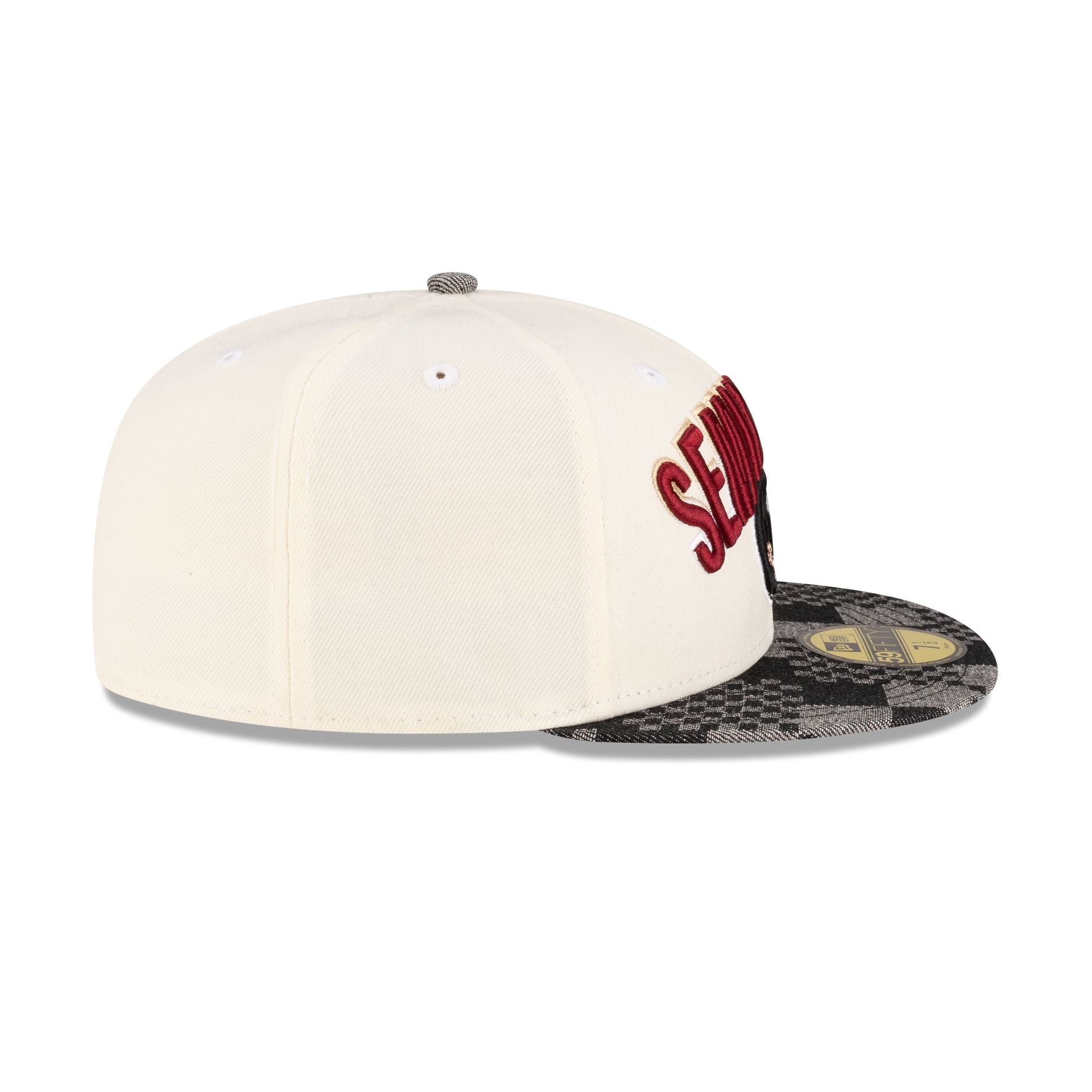Florida State Seminoles Chrome Black Denim 59FIFTY Fitted Hat - Image 5