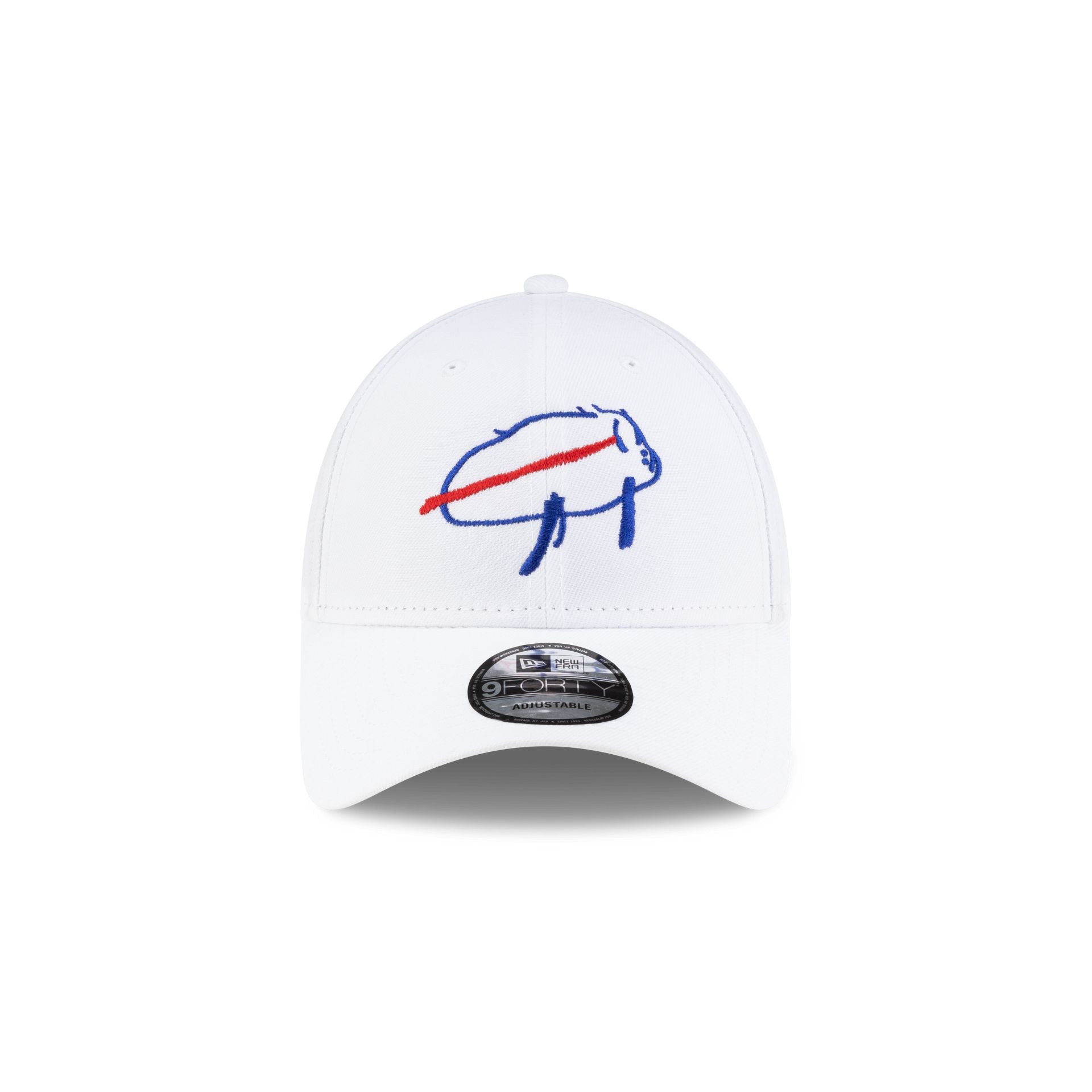 Buffalo Bills Billustration White 9FORTY Adjustable Hat - Image 2