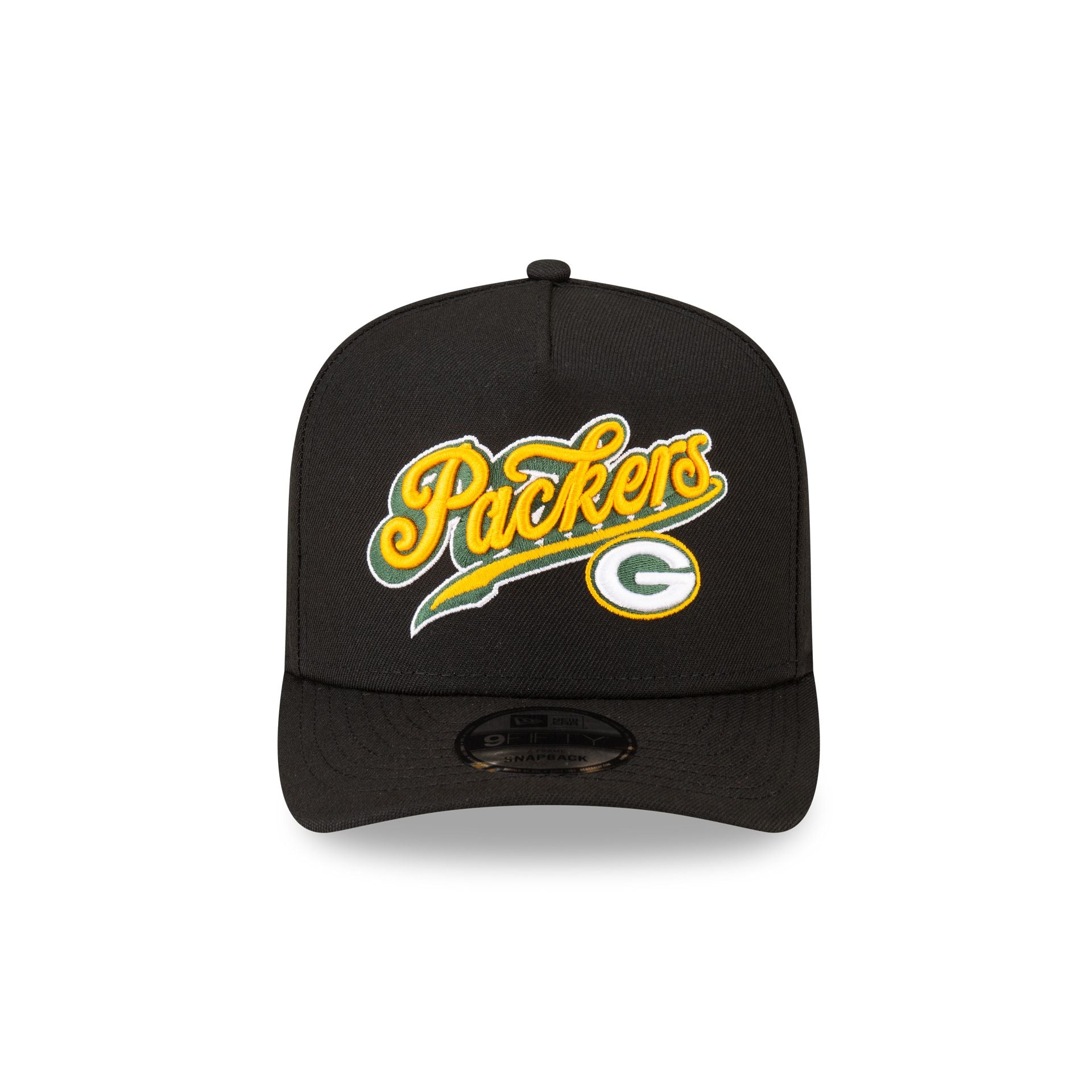 Born x Raised x Green Bay Packers Script Black 9FIFTY A-Frame Snapback Hat - Image 2
