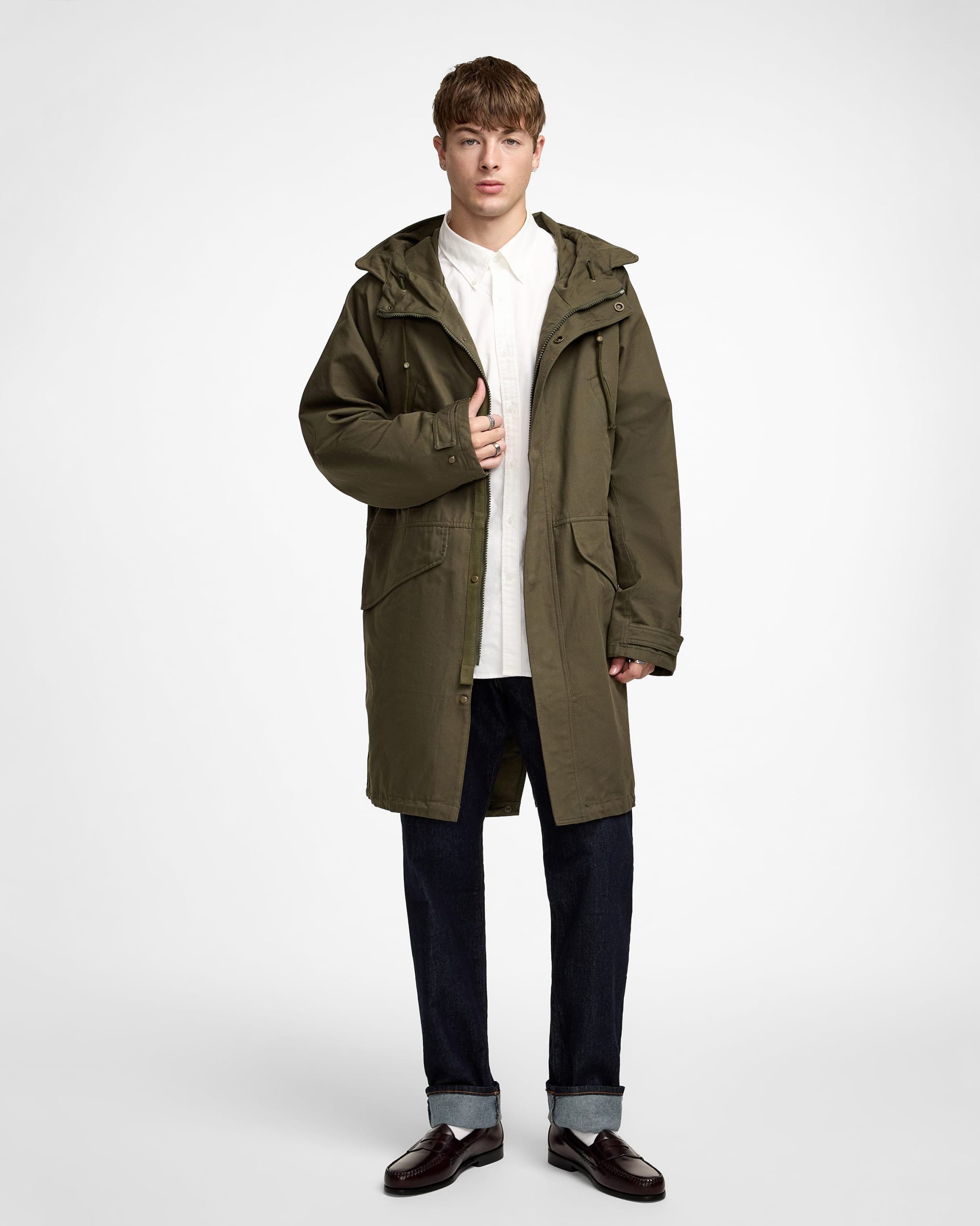 New Era Cap Dark Khaki Fishtail Parka Jacket - Image 5
