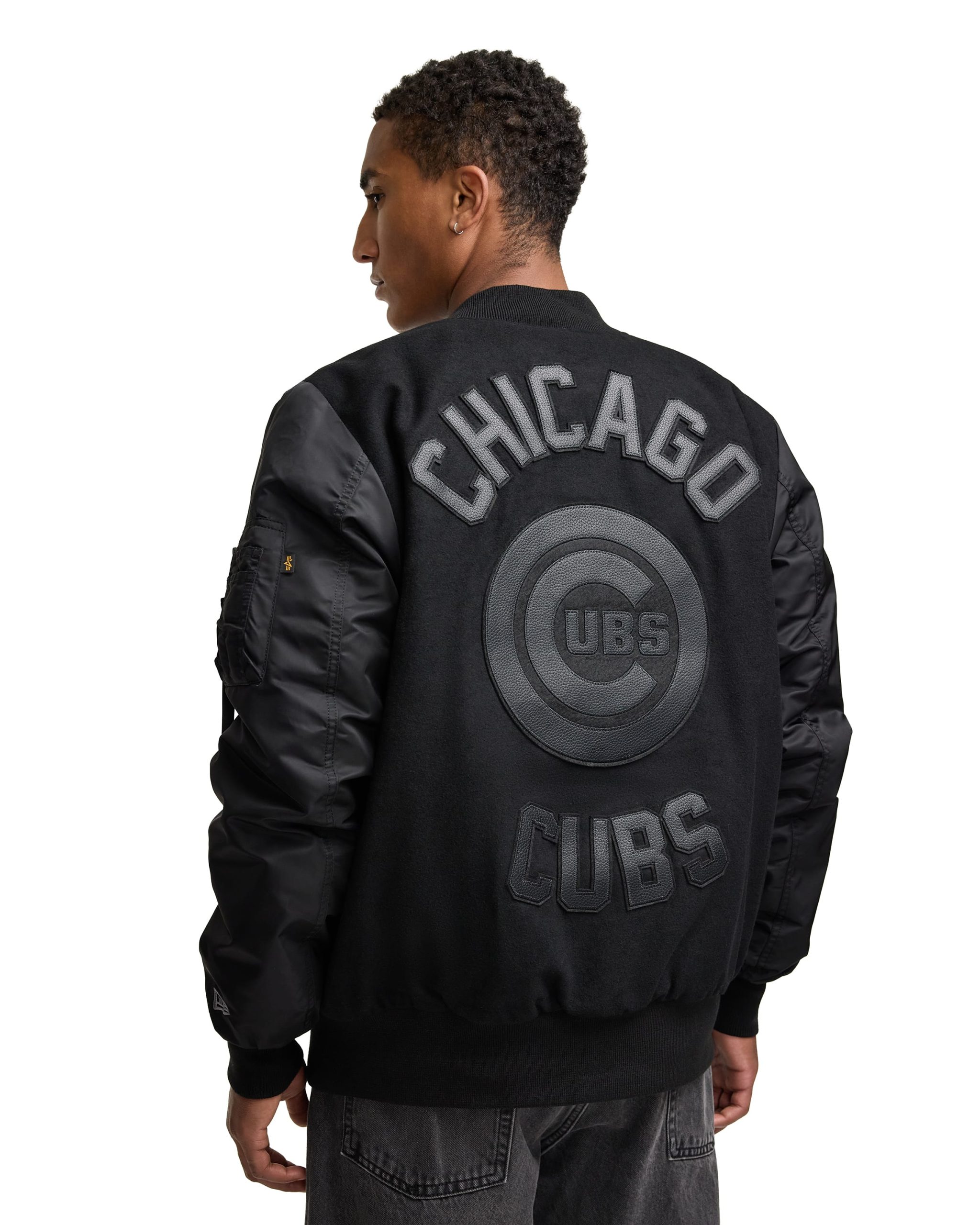 Alpha Industries x Boston Red Sox MA-1 Wool Varsity Jacket Black - Image 4