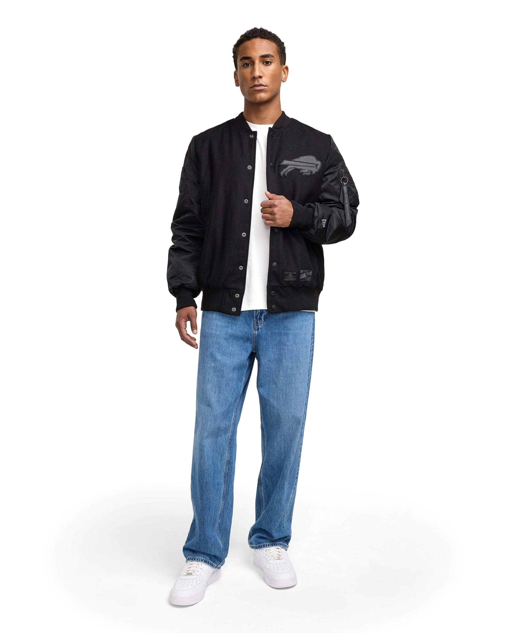 Alpha Industries x San Francisco 49ers MA-1 Wool Varsity Jacket Black - Image 6