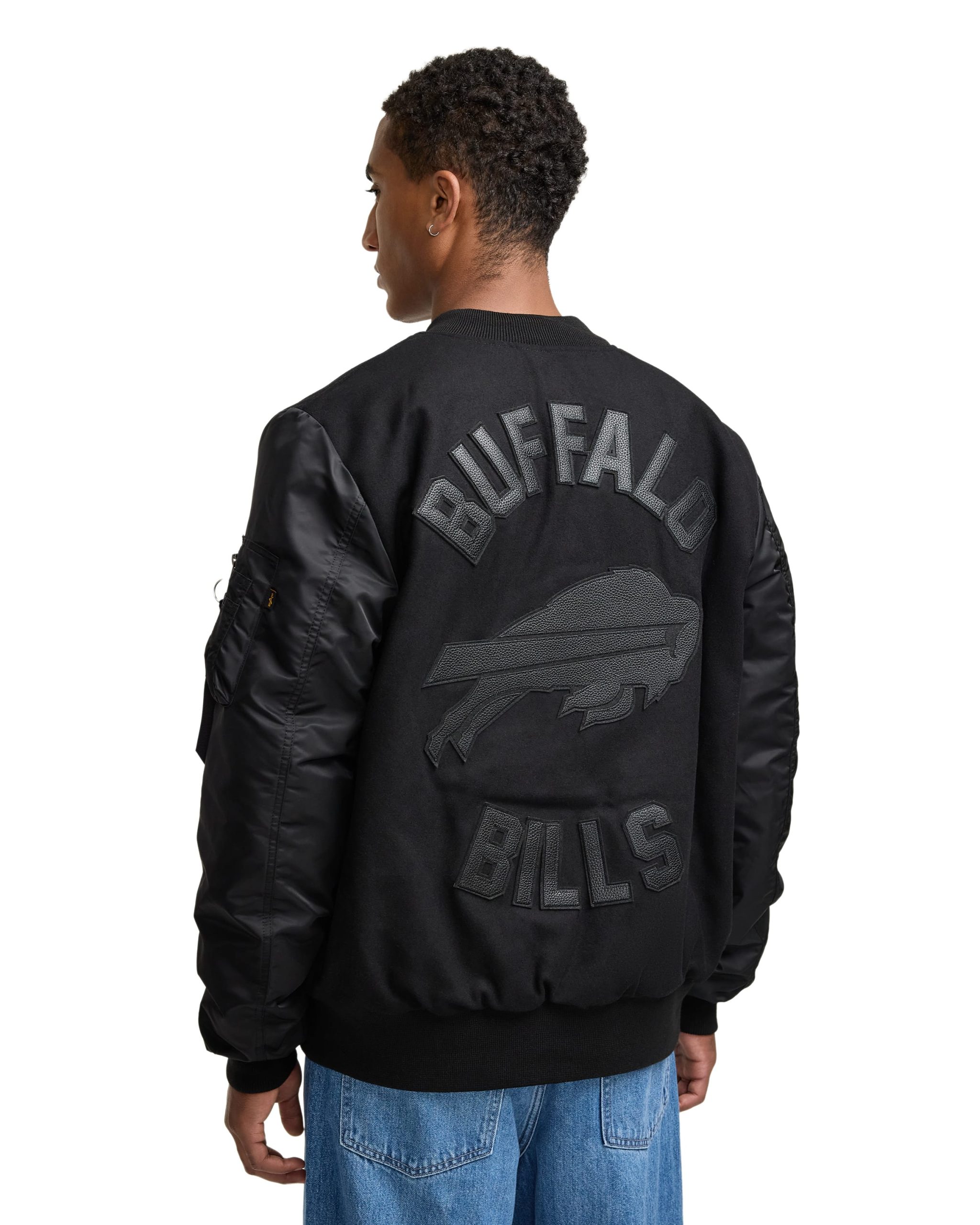 Alpha Industries x San Francisco 49ers MA-1 Wool Varsity Jacket Black - Image 5