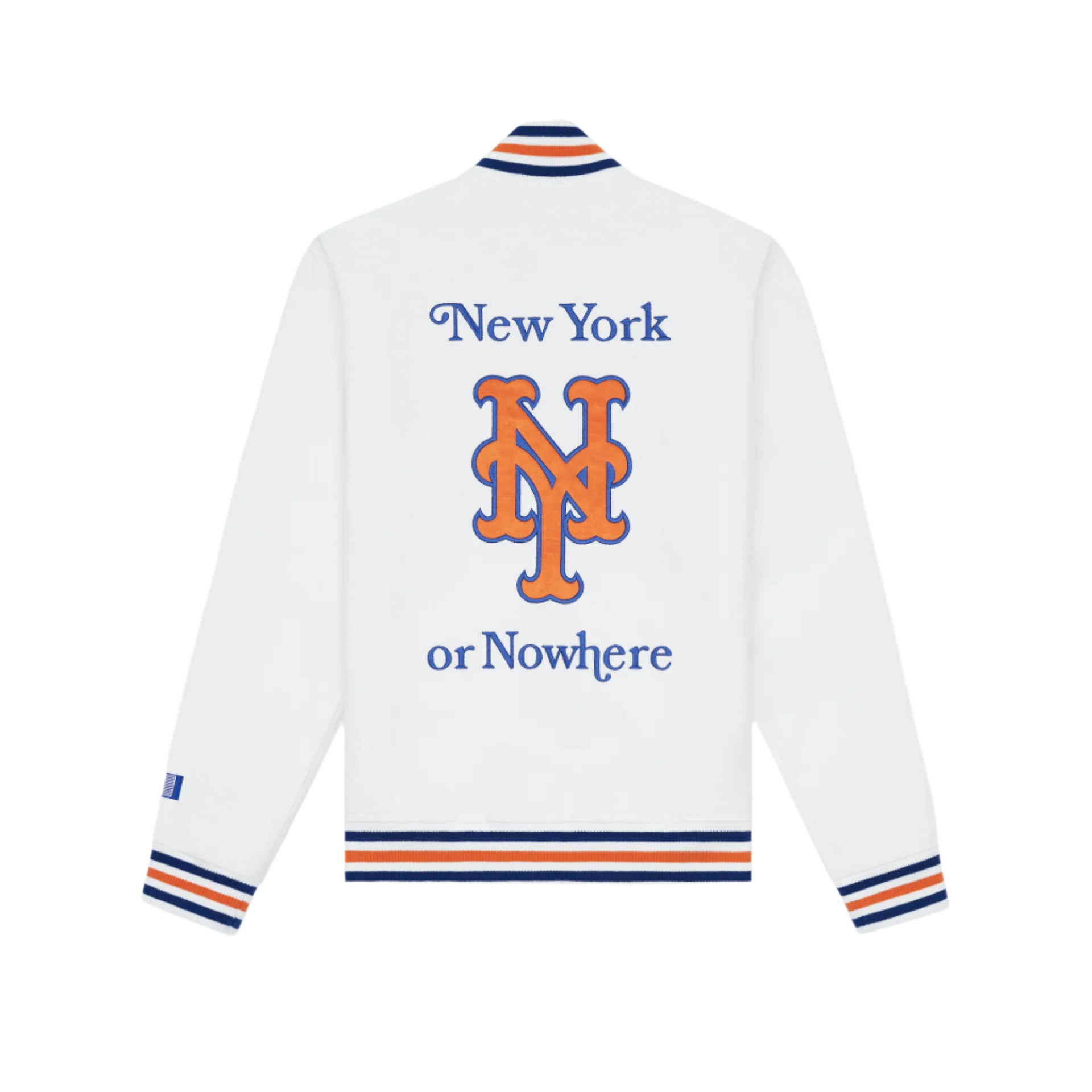 New York or Nowhere x New York Mets White Varsity Jacket - Image 2