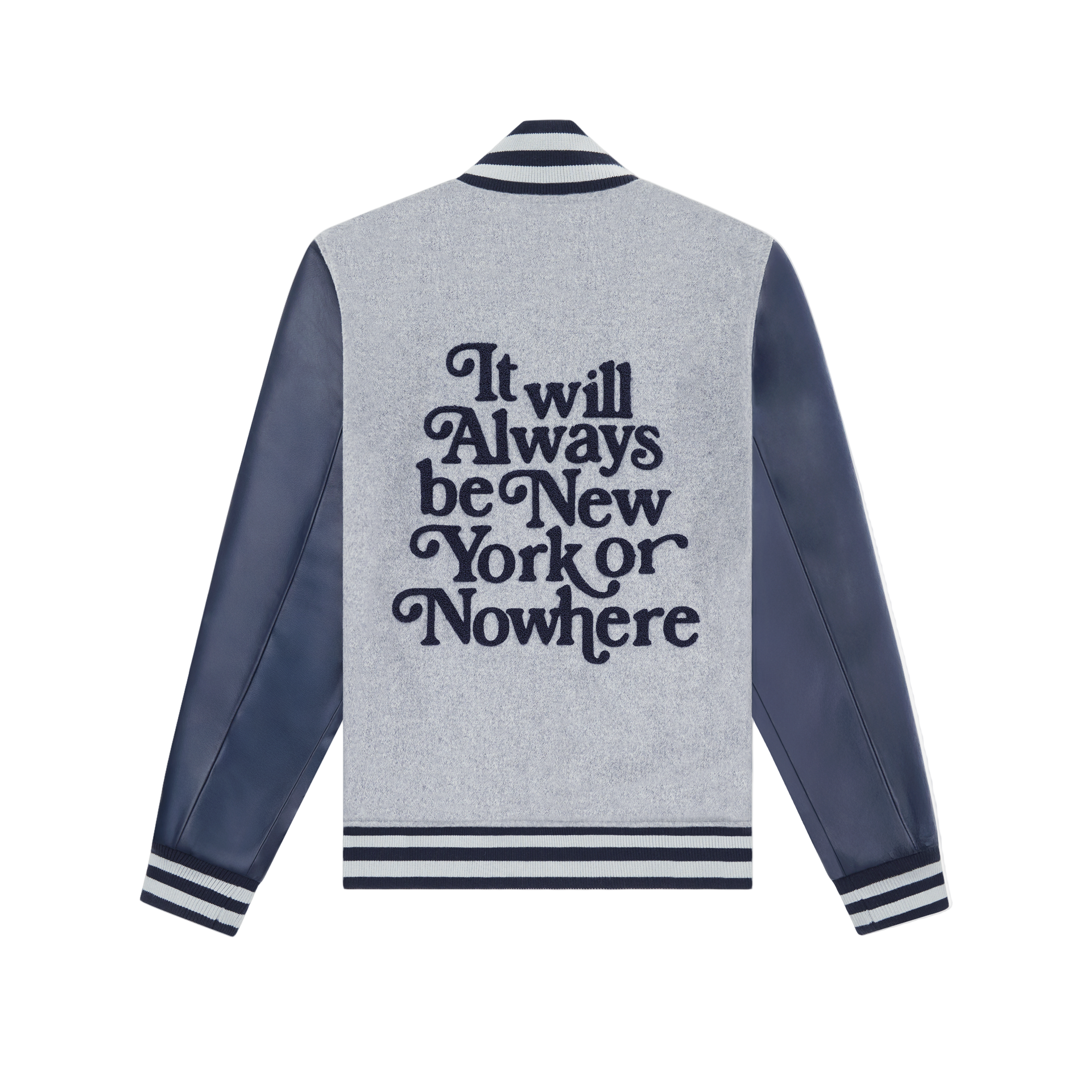 New York or Nowhere x New York Yankees Heather Gray Motto Varsity Jacket - Image 2